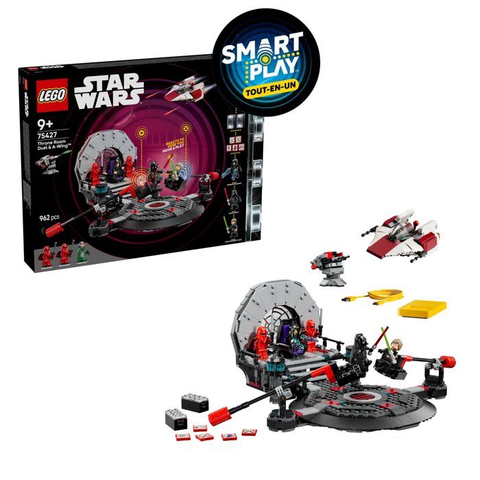 LEGO Star Wars 75427 SMART Play : Duel dans la Salle du Trône et Chasseur A-Wing - Jouet interactif  dès 9 ans