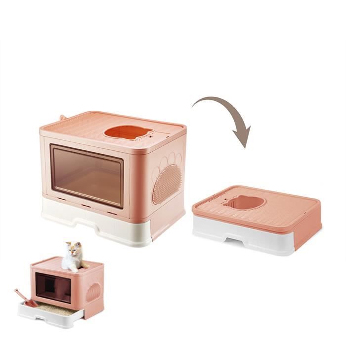 Comparer les prix de Bac à litière pliable pour chat - MENGDA - Maison de Toilette - Blanc - Moyen - A monter soi-même