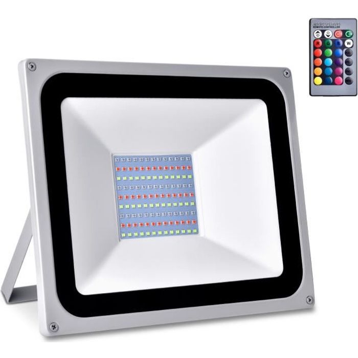 Projecteur LED Extérieur Denotip 10-100W RGB Avec Télécommande - IP66, 50 000 Heures, 230V - Neuf