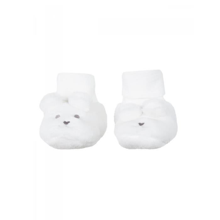 Absorba Chaussons Naissance Fourrure Polaire Blanche Bebe Garcon Absorba Blanc Cdiscount