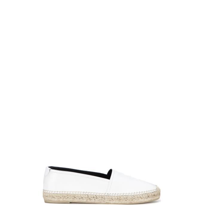 SAINT LAURENT FEMME 4848900NO609030 BLANC CUIR ESPADRILLES Blanc - Cdiscount