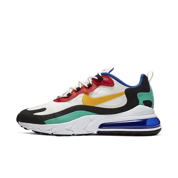 Nike Air Max 270 React Unisex Casual Shoes black red green blue Black red green blue Cdiscount Chaussures