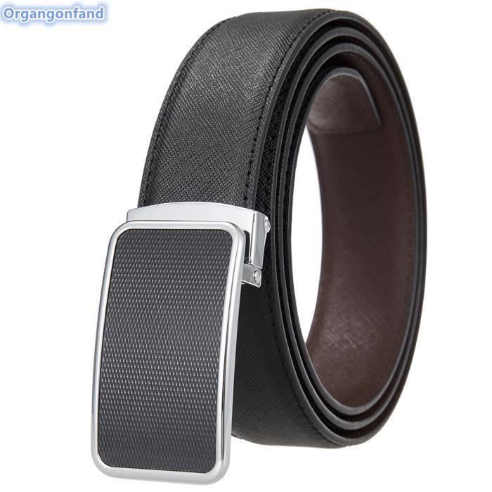 Ceinture Réversible Homme Noir/marron KAVENPETER - Cuir PU, Boucle Classique, Neuve Avec étiquettes