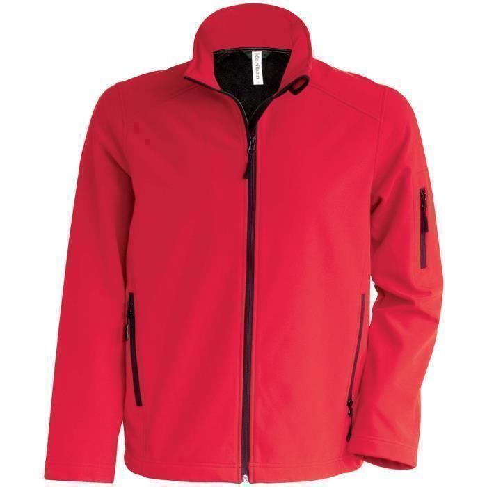 veste softshell - kariban - homme - rouge - respirant - sports d'hiver - imperméable