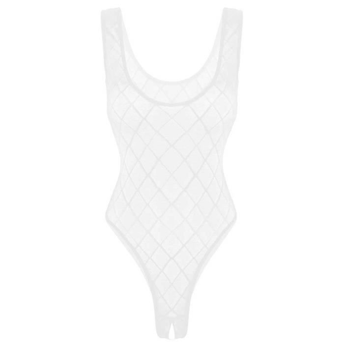 Body Femme Ouvert Entrejambe Sexy Mesh Lingerie Transparente