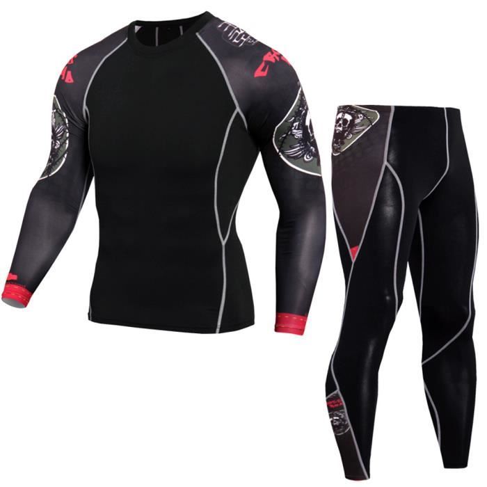 Homme Ensemble de Combinaison de Compression Thermique de Sport Léger ...