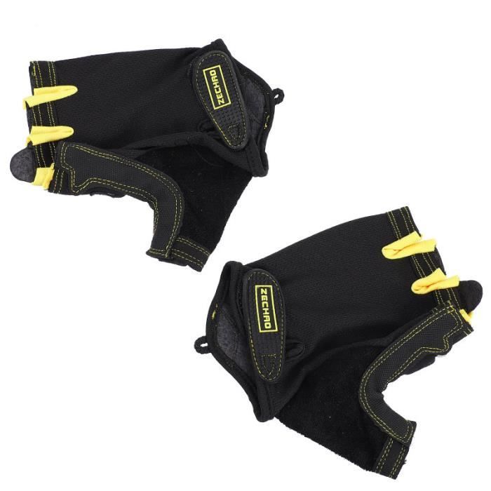 Gfjhgkyu 1 Paire Loisirs De Sports De Plein Air Moto VéLo VéLo Anti-Glissement Doigt Plein Gants Unisexe Jaune L 
