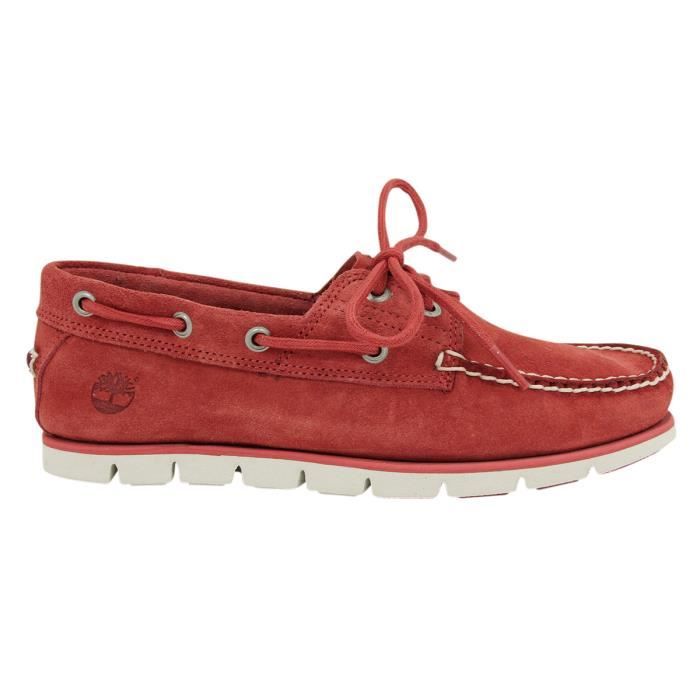 Chaussure bateau Tidelands 2 Eye - Timberland - Daim-Nubuck - Rouge - Homme