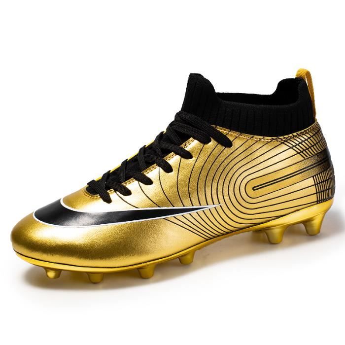 BLBK Crampons Foot Homme - Chaussures Football Professionnelles à Crampons Hauts Unisexe Gazon Synthétique