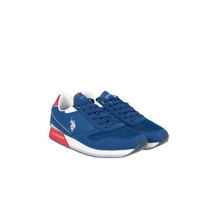 Baskets Homme U.S. Polo Assn. Nobil003 en cuir bleu avec lacets