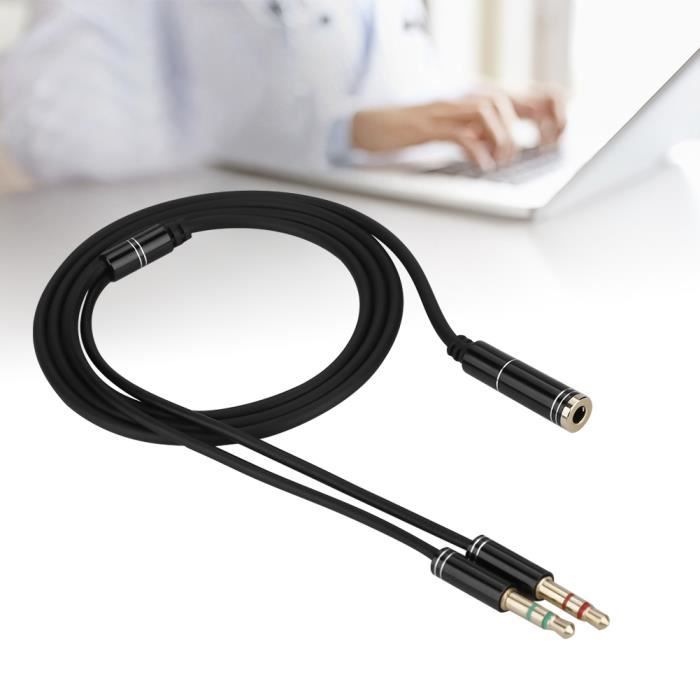 Cable Double Jack Adaptateur Audio et Micro Compatible pour Smartphone  Ordinateur Casque Phonillico® - Adaptateur et convertisseur - Achat & prix