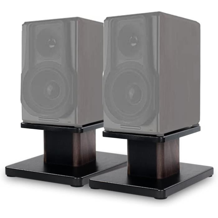 BoomTone DJ MS2 - Pieds d'enceintes de monitoring réglables en acier, avec découplage antivibrations, goupille de sécurité et base stable. Parfaits pour le studio, le home cinéma ou l'écoute Hi-Fi