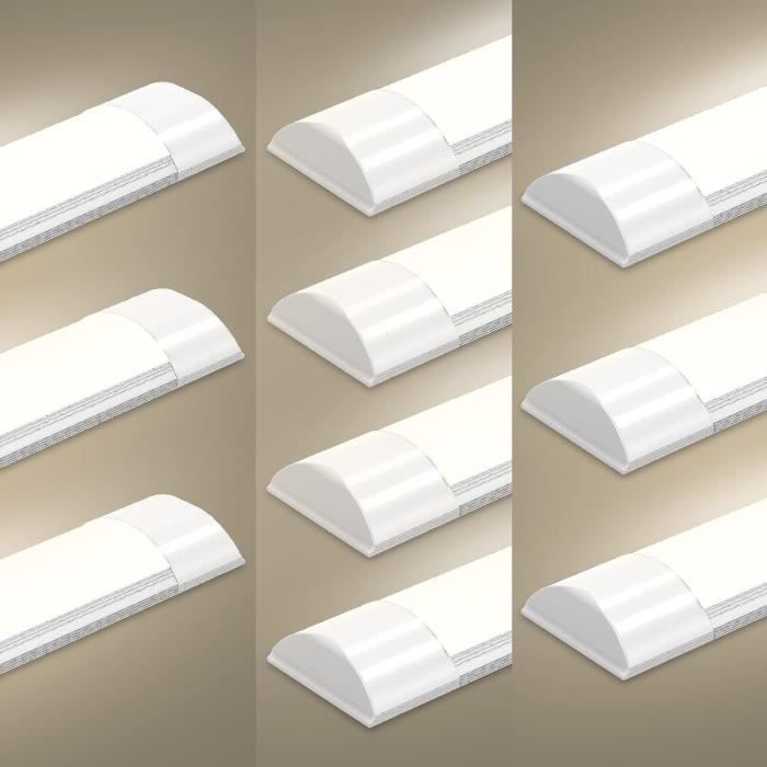 Pack 10 Règlettes LED 120 Cm 30W IP40 - Blanc Froid 6000K-8000K - Éclairage Puissant Et Économique Pour Bureau, Garage, Atelier