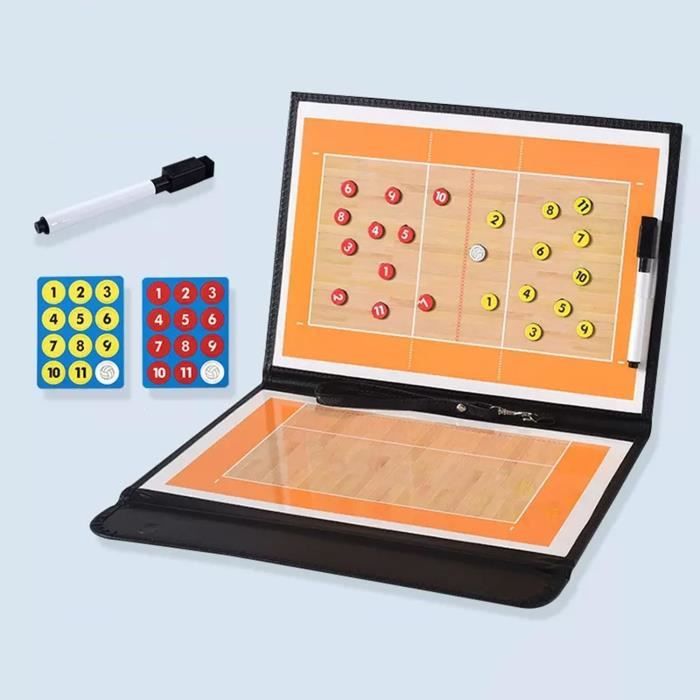 Tableau Tactique Magnétique Volley/foot - Avec Aimants Et Marqueur, Format Pliable