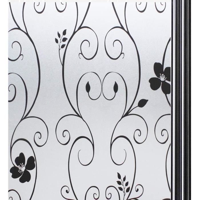 Film Fenêtre Anti-regard Dépoli - 110x200 Cm, Blanc Mat, Bloque 96% UV, Pose Sans Colle