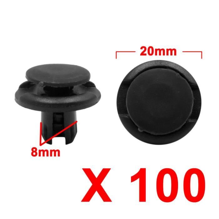 Sourcing Map Lot De 50 Clips Rivets Plastique Noirs 5mm - Fixation Pare-Chocs, Garnitures Et Moulures Auto - Universel Pour Voiture, Camion, Bus