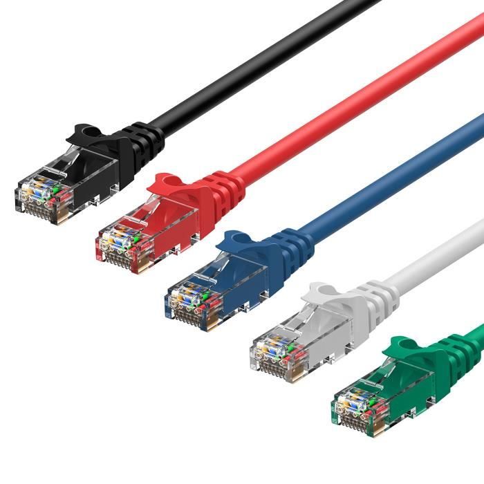 Rankie Câble réseau Ethernet, RJ45 Cat6 Patch, 1,5m, Lot de 582 ...