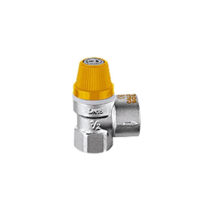 Soupape De Sécurité Laiton Thermador S15Z 3 Bars - Filetage Femelle 1/2" (15/21), Pour Chauffage Et Climatisation, Plage 5-110°C