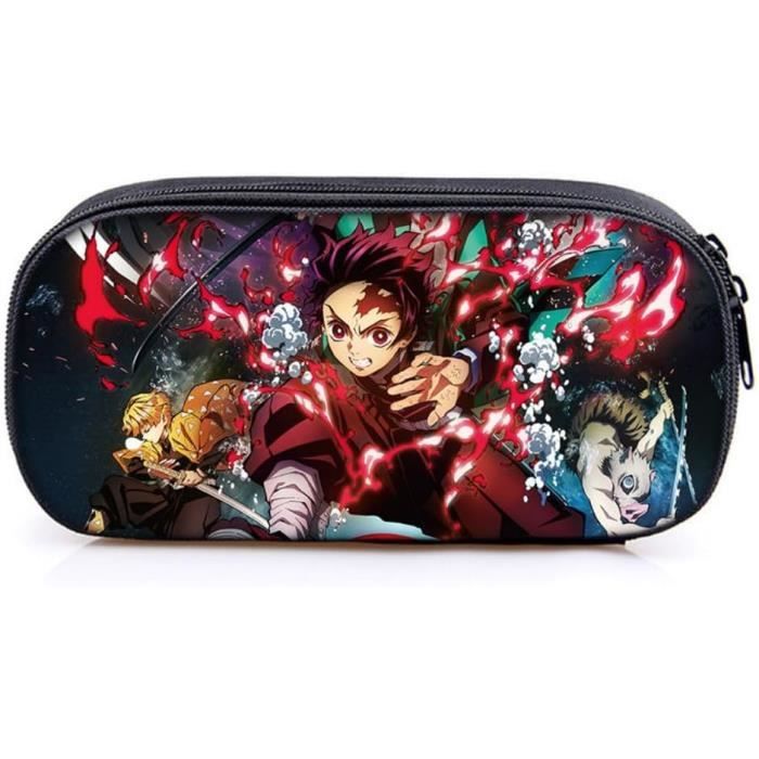 Trousse à Crayons Anime Demon Slayer – Kamado Tanjiro, Shinobu Ou Giyuu – Grande Capacité, Toile Résistante, Idéale Pour L'école Ou Les Fans