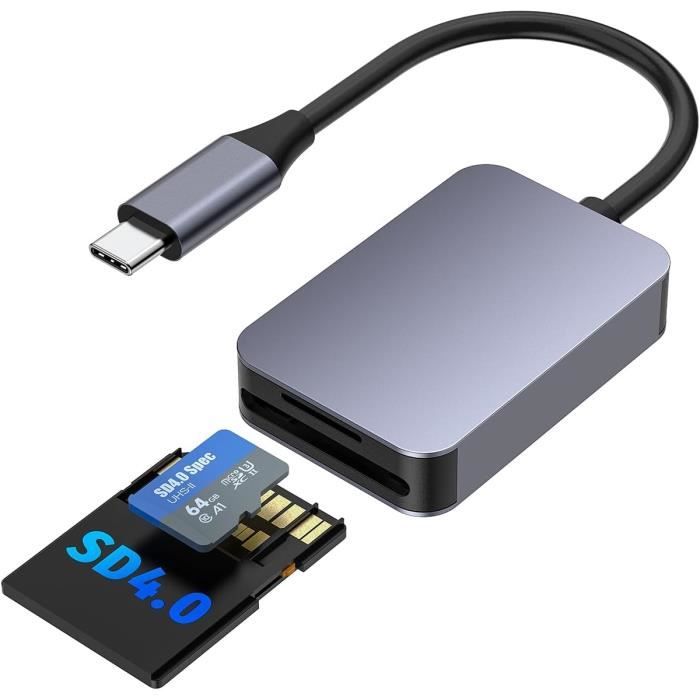 USB C Lecteur de Carte SD4.0 Adaptateur de Carte SD Micro SD en
