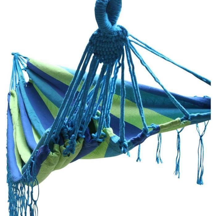 Hamac d'extérieur - Hamac de voyage portable en toile épaisse et anti-renversement à rayures - Hamac de camping - Rouge 200 x 150 cm | Leroy Merlin