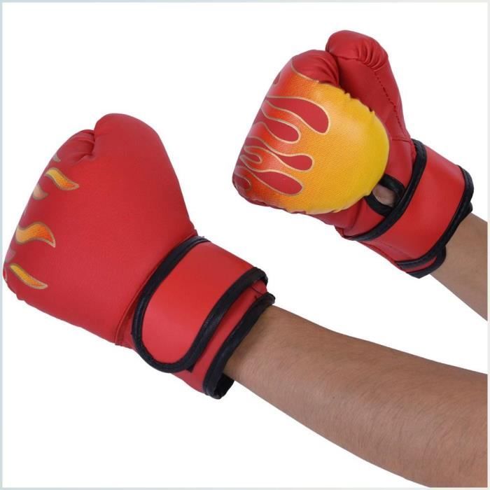 Gants De Boxe Enfant Hwtcjx - Taille 4 Oz - Pour 3-10 Ans - Entraînement Et Initiation (Rouge)