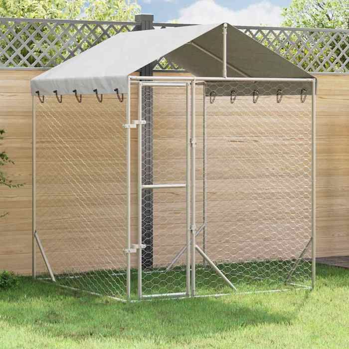 vidaXL Chenil d'Extérieur pour Chiens avec Toit 2x2x2.5