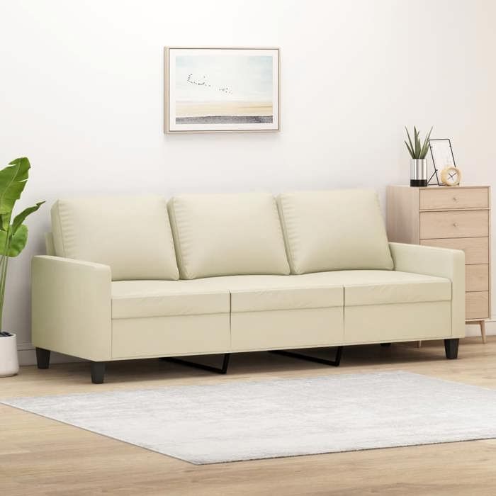 vidaXL Canapé à 3 Places Sofa de Salon avec Accoudoirs et Oreillers de Dossier Meuble de Salle de Séjour Intérieur 359143