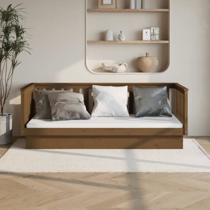 vidaXL Lit de jour Marron miel 80x200 cm Bois de pin massif821562