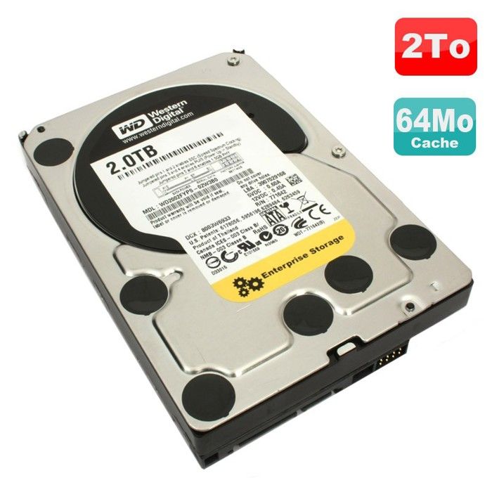 Disque Dur 2To SATA 3.5" - Marque Seagate - Testé Et Fonctionnel - Occasion