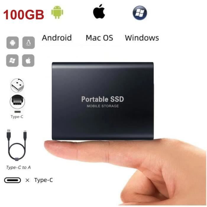 Disque Dur Externe Mini SSD Portable 6TB 6To Stockage Argent avec OTG +  Étui Housse Sac de Protection - Cdiscount Informatique