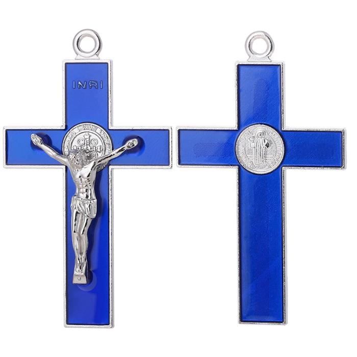 Chapelet De Voiture Catholique 2 Pièces - Croix Bénédiction Pour Rétroviseur