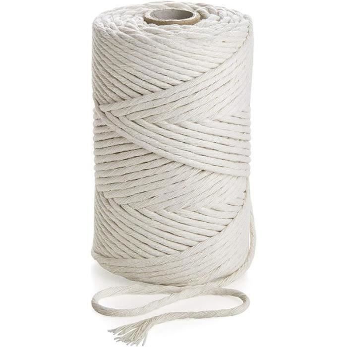 Corde En Coton Naturel 12 Mm - 100 Mètres Pour Macramé, Décoration, Bricolage