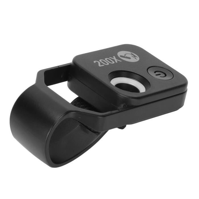Microscope Poche 200x Pour Téléphone - Objectif Macro Professionnel, LED Réglable, Compatible Smartphones