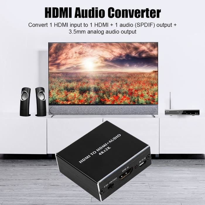Extracteur Audio HDMI Vers SPDIF + RCA - Compatible 4K 60Hz, Convertisseur Optique - Pour Home Cinéma Ou Console De Jeu