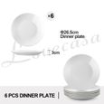 Assiette Plate en Porcelaine, 6 Pièces, 26 cm, Blanc, Assiette Couleur Pure - LOVECASA, Série Sweet-1