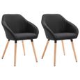 Lot de 2 Chaises de salle à manger Style Scandinave Chaise de cuisine Chaise à dîner - Noir Tissu Chic *227753-1