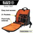 Sac a dos a outils, organiseur a outils robuste, 21 poches et grand interieur Klein Tools 55482-1