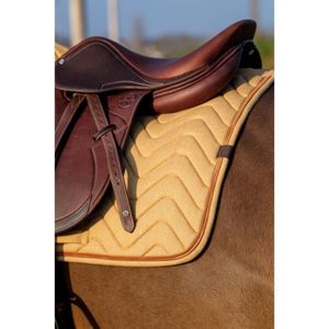 Tapis De Selle Western Showman – Beige Avec Corail, Laine Marine Et Feutre Mémoire, 34x36