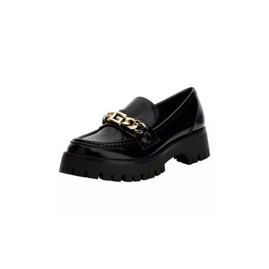 Mocassins Guess Homme 'Gorizia' En Cuir Noir - Talon 4,5 Cm - Style Décontracté Chic - Modèle U25GU03