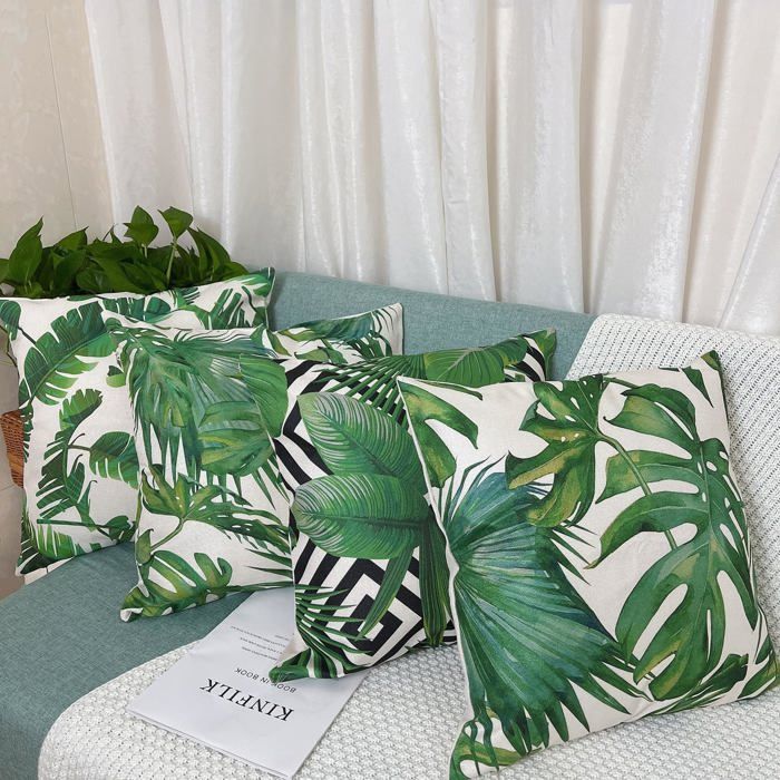 Artoid Mode Lot de 2 housses de coussin décoratives de printemps, 45 x 45 cm, pour canapé, salon, extérieur - Vert d'eau Artoid Mode Lot de 2 housses de coussin décoratives de printemps, 45 x 45 cm, pour canapé, salon, extérieur - Vert d'eau
