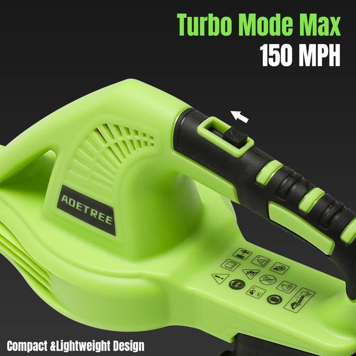 Souffleur de Feuilles Sans Fil, 21V Souffleur avec 1,5Ah Batterie, 300MPH, Affichage de La
