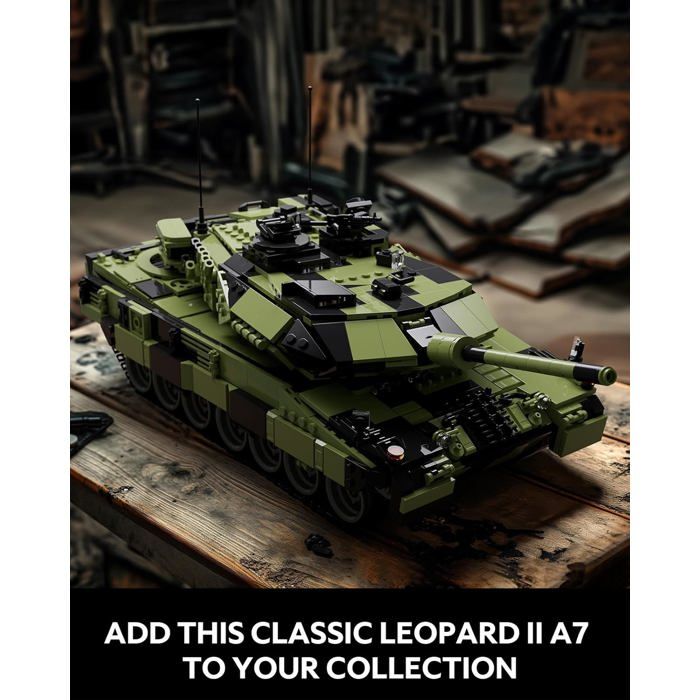 Nifeliz T-90A Kit De Construction 2083 Pièces – Modèle De Char Militaire à Exposer, Portes Ouvrables, 43x17x18 Cm, Cadeau Pour Adultes
