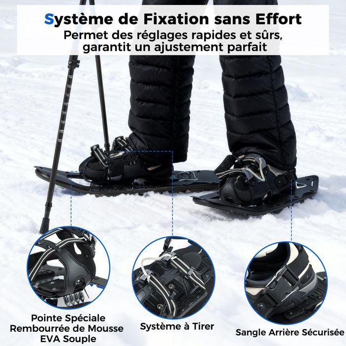 Set De Raquettes à Neige 4 En 1 – Alu, Randonnée, Avec Bâtons (neuf)