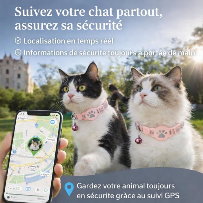 Collier GPS Chat, 2026 Nouveau Traceur GPS Chat Tracker, sans Carte SIM — free download