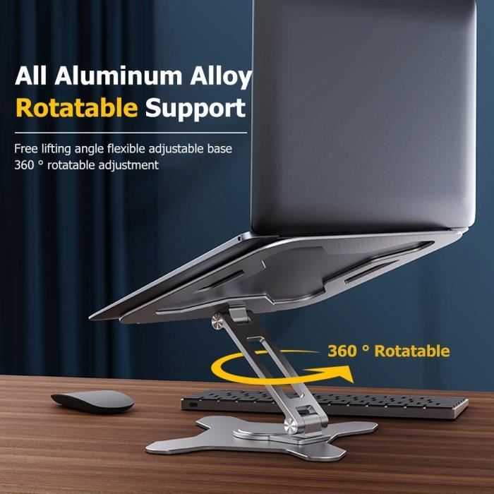 Support d'Ordinateur Portable Ajustable,Table de Lit Pliable,360 ° réglable  Support,Bureau Portable Ventilé[96] - Cdiscount Informatique