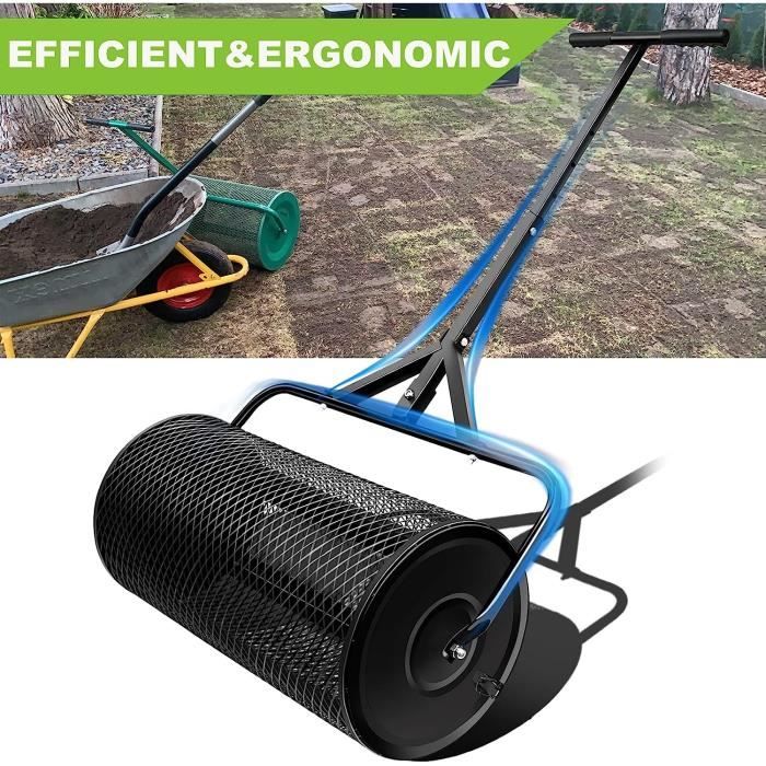 AVFORA Epandeur Gazon, Rouleau Gazon avec Réglable Poignée, Peat Moss