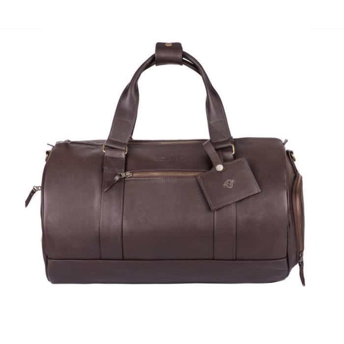 Sac bowling pour homme Marron foncé 45 Cuir Main Cdiscount