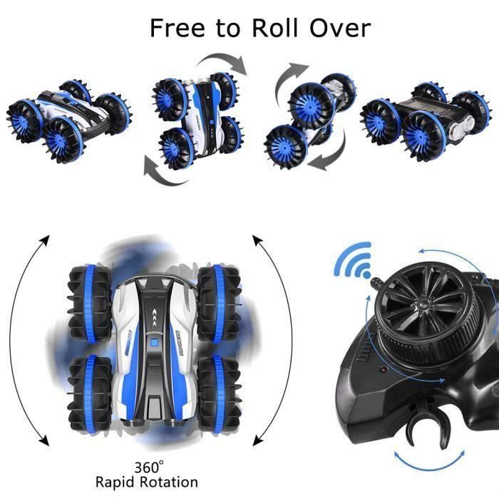 Waterproof Remote Control Car Boat 2.4Ghz All Terrain RC Cars 1 18 Scale Double Sides Stunt Vehicle Cdiscount Jeux Jouets