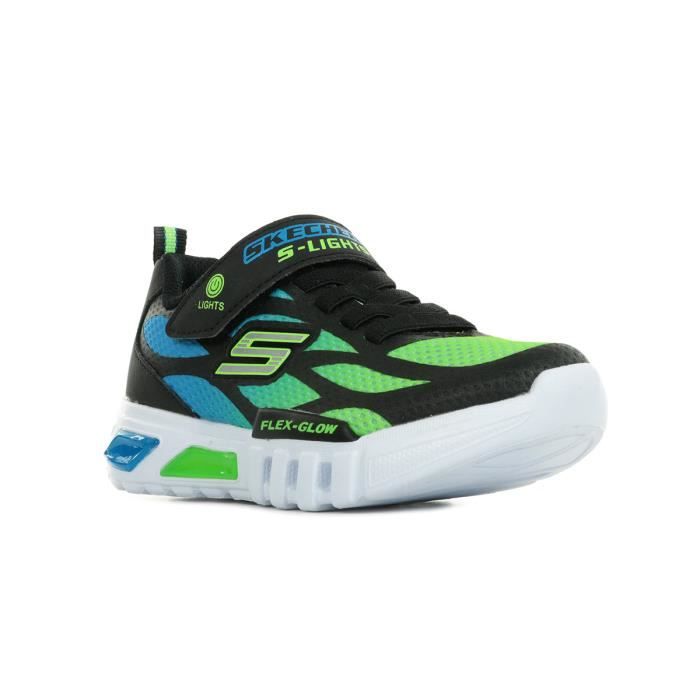 Baskets enfant Skechers S Lights Flex Glow Noir Vert Bleu
